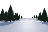 White snowy landscape with trees