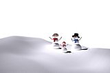 Digitally generated white snow family