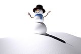 Digitally generated white snow man