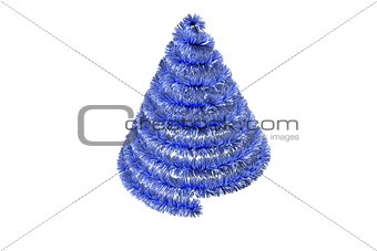 Christmas tree shape in tinsel