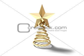 Golden spiral christmas tree ornament