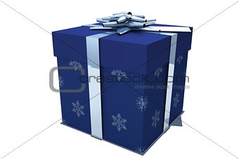 Blue and silver christmas gift