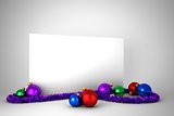 Poster with colourful christmas decorations