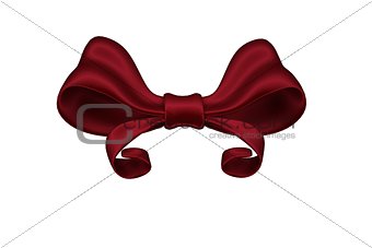 Digitally generated red shiny bow