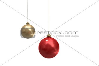 Digitally generated hanging christmas baubles