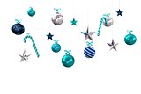 Digitally generated hanging christmas decorations