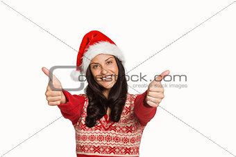 Woman giving a thumbs up
