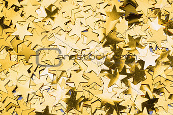 Many gold star decorations background