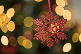 Focus on red star christmas decoration