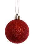 Red christmas ball decoration hanging