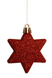 Red christmas star decoration hanging