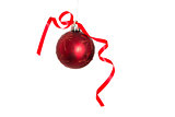 Red christmas ball decoration hanging