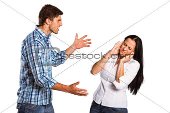 Aggressive man overpowering his girlfriend