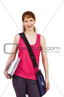 Woman holding her school notebooks