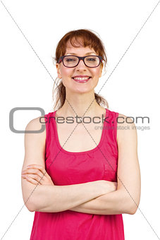 Woman with glasses and smiling