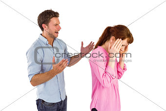Man giving woman a headache