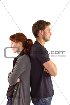 Irritated couple ignoring each other