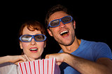 Couple enjoying a movie night