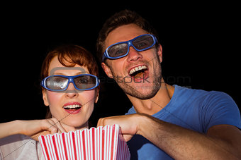 Couple enjoying a movie night