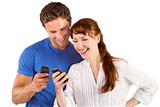 Couple using their mobile phones
