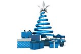 Blue and silver christmas gifts