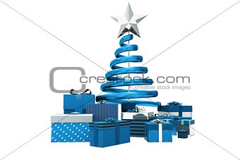 Blue and silver christmas gifts