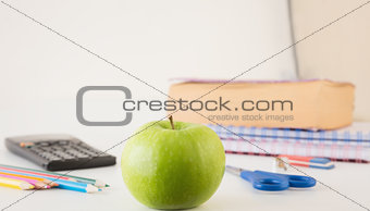 Students table with school supplies