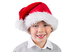 Child wearing a santa hat