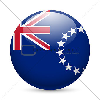 Round glossy icon of Cook Islands