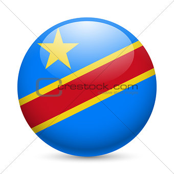 Round glossy icon of DR Congo