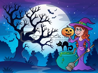 Scenery with Halloween character 1