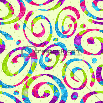 Seamless Abstract Swirl Bright Pattern
