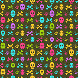 Halloween Seamless Pattern with Skulls