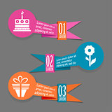 Origami birthday banners set, vector