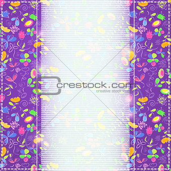 Violet Invitation Card with Vertical Place for Text