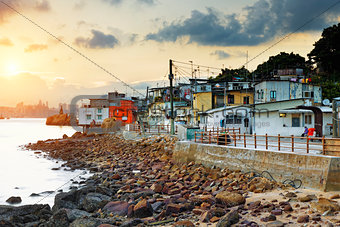 Sunset in Hong Kong fishing valley
