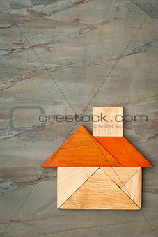abstract tangram house