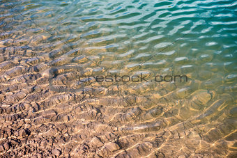Transparent and pure water of the lake