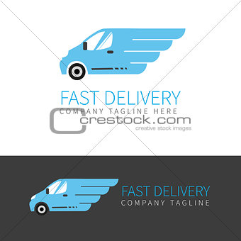 Vector logo of fast delivery van