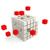 Cube red and white