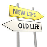 New old life road sign