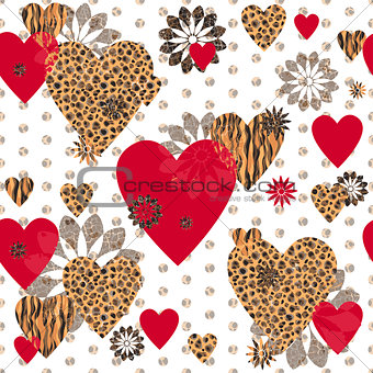 Seamless Valentine patterned texture 