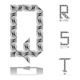 Design ABC letters from Q to T
