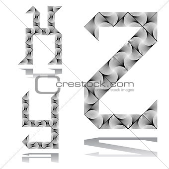 Design ABC letters from X to Z