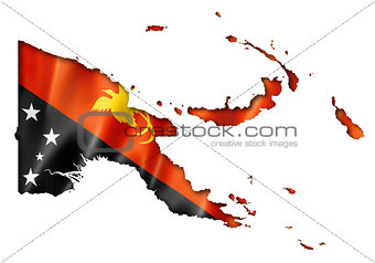 Papua New Guinea flag map