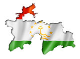 Tajikistan flag map