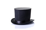 Black classic top hat, isolated on white background 