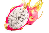 Close-up shot of cut section of dragon fruit 