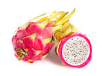 Whole and a half dragon fruit  