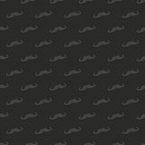 Seamless vector dark pattern, tile background or texture with grey  mustaches on black background.